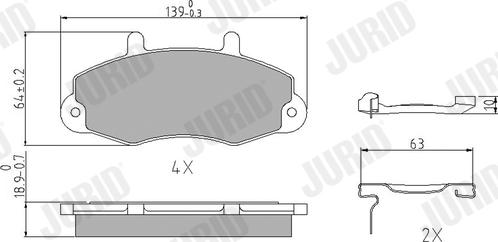 Jurid 571745J - Kit pastiglie freno, Freno a disco autozon.pro