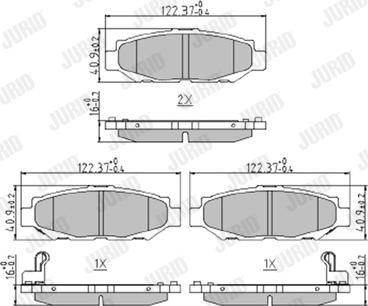 Jurid 573952J - Kit pastiglie freno, Freno a disco autozon.pro