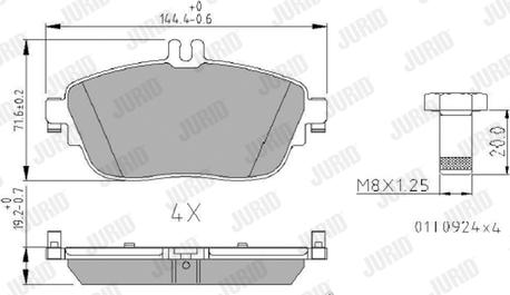 Jurid 573403J - Kit pastiglie freno, Freno a disco autozon.pro