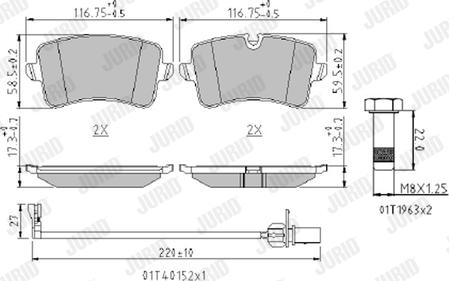 Jurid 573428J - Kit pastiglie freno, Freno a disco autozon.pro