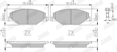 Jurid 573601J - Kit pastiglie freno, Freno a disco autozon.pro