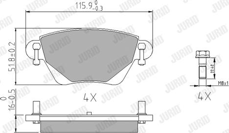 Jurid 573012J - Kit pastiglie freno, Freno a disco autozon.pro