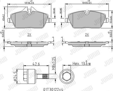 Jurid 573841J - Kit pastiglie freno, Freno a disco autozon.pro