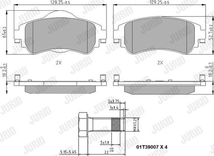 Jurid 573399J - Kit pastiglie freno, Freno a disco autozon.pro