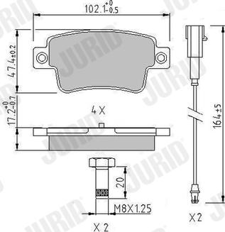 Jurid 573345J - Kit pastiglie freno, Freno a disco autozon.pro