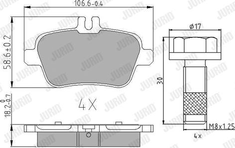 Jurid 573370J - Kit pastiglie freno, Freno a disco autozon.pro