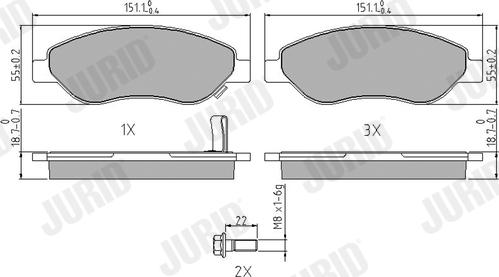 Jurid 573205J - Kit pastiglie freno, Freno a disco autozon.pro