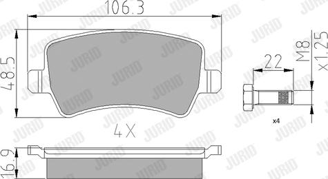 Jurid 573748J - Kit pastiglie freno, Freno a disco autozon.pro