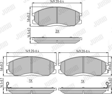 Jurid 572453J - Kit pastiglie freno, Freno a disco autozon.pro