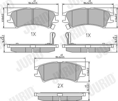 Jurid 572401J - Kit pastiglie freno, Freno a disco autozon.pro