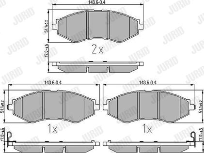 Jurid 572407J - Kit pastiglie freno, Freno a disco autozon.pro