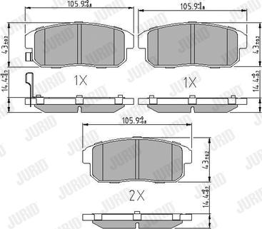 Jurid 572592J - Kit pastiglie freno, Freno a disco autozon.pro