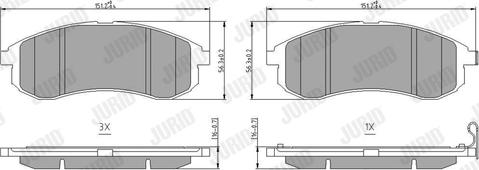 Jurid 572500J - Kit pastiglie freno, Freno a disco autozon.pro