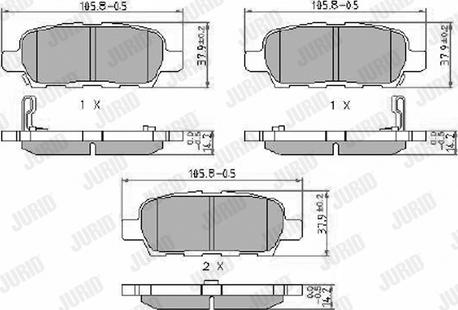 Jurid 572501J - Kit pastiglie freno, Freno a disco autozon.pro