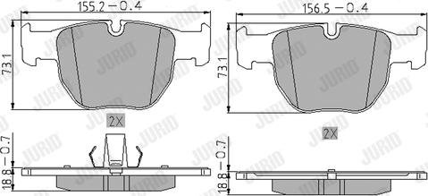 Jurid 572507J - Kit pastiglie freno, Freno a disco autozon.pro