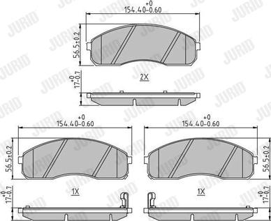 Jurid 572532J - Kit pastiglie freno, Freno a disco autozon.pro