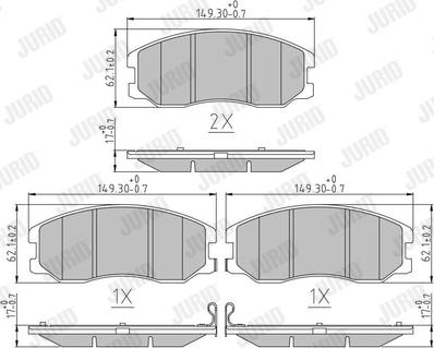 Jurid 572570J - Kit pastiglie freno, Freno a disco autozon.pro