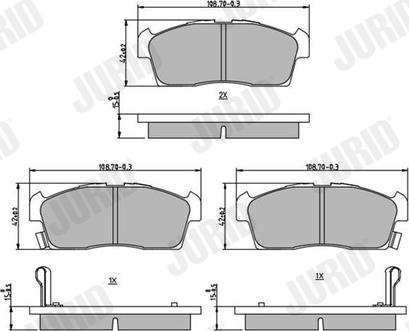 Jurid 572611J - Kit pastiglie freno, Freno a disco autozon.pro