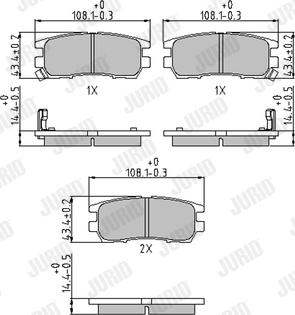 Jurid 572200J - Kit pastiglie freno, Freno a disco autozon.pro