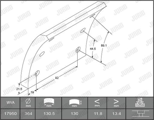 Jurid 1729035380 - Kit materiale d'attrito, Freno a tamburo autozon.pro