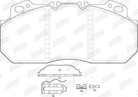 Jurid 2909009560 - Kit pastiglie freno, Freno a disco autozon.pro