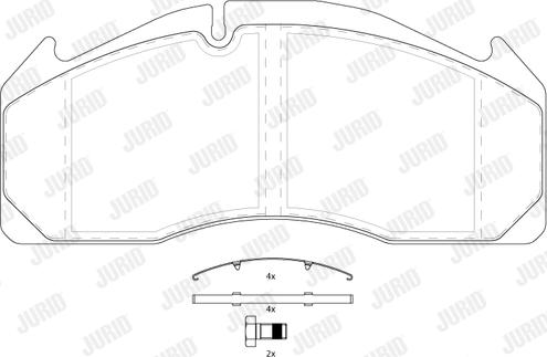 Jurid 2912509560 - Kit pastiglie freno, Freno a disco autozon.pro