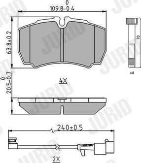 Jurid 2912309561 - Kit pastiglie freno, Freno a disco autozon.pro