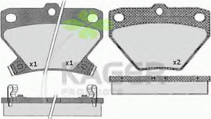 Kager 35-0498 - Kit pastiglie freno, Freno a disco autozon.pro