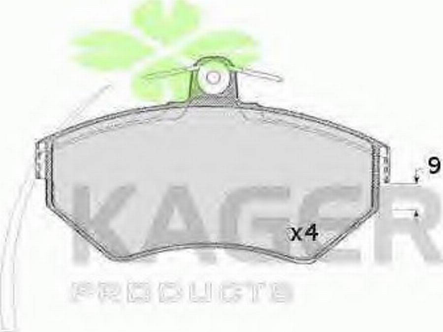 Kager 35-0484 - Kit pastiglie freno, Freno a disco autozon.pro