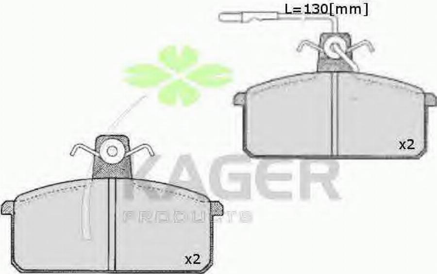 Kager 35-0435 - Kit pastiglie freno, Freno a disco autozon.pro