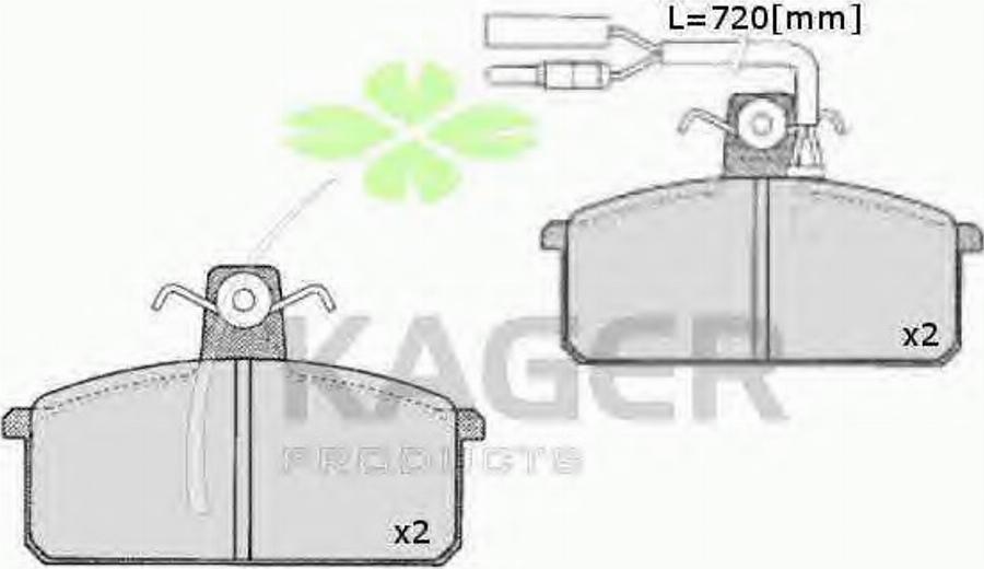 Kager 35-0436 - Kit pastiglie freno, Freno a disco autozon.pro