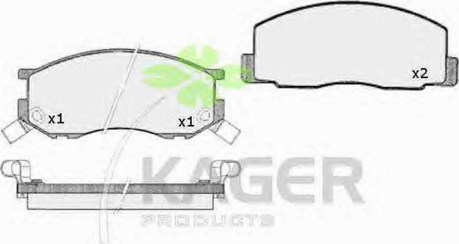 Kager 350597 - Kit pastiglie freno, Freno a disco autozon.pro