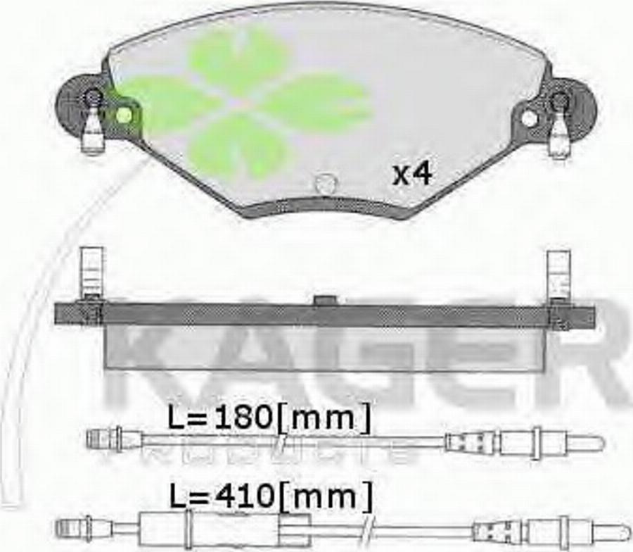 Kager 35-0548 - Kit pastiglie freno, Freno a disco autozon.pro