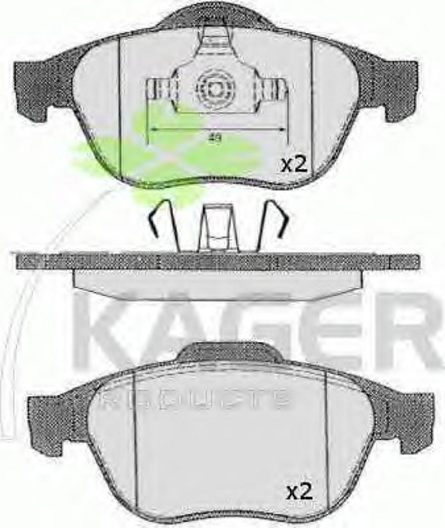 Kager 350533 - Kit pastiglie freno, Freno a disco autozon.pro