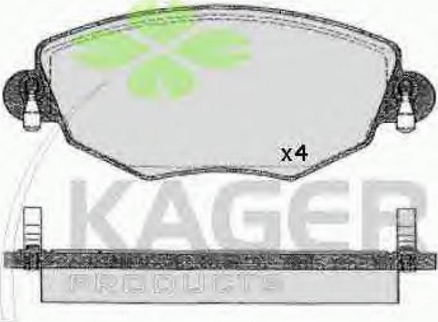 Kager 35-0532 - Kit pastiglie freno, Freno a disco autozon.pro