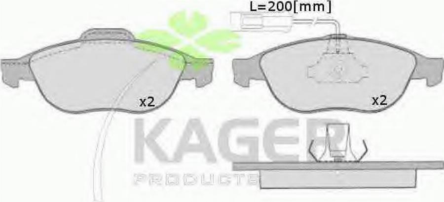 Kager 35-0643 - Kit pastiglie freno, Freno a disco autozon.pro