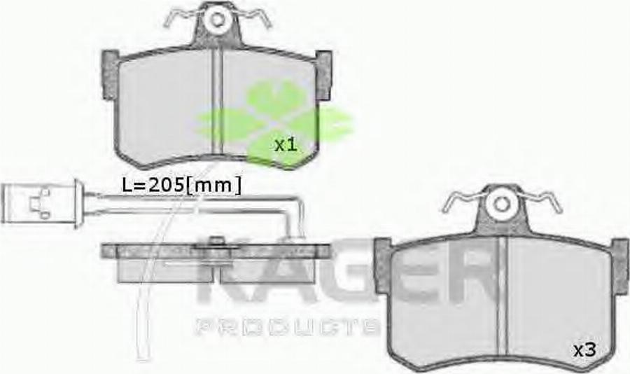 Kager 35-0668 - Kit pastiglie freno, Freno a disco autozon.pro