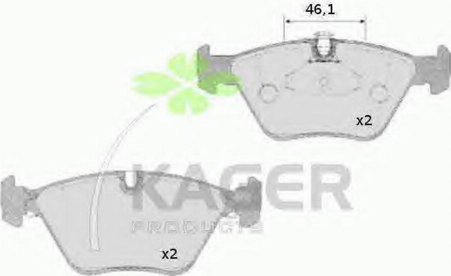 Kager 35-0604 - Kit pastiglie freno, Freno a disco autozon.pro