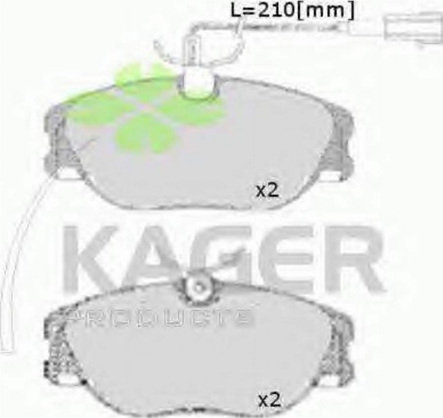 Kager 35-0688 - Kit pastiglie freno, Freno a disco autozon.pro