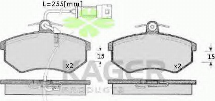 Kager 35-0637 - Kit pastiglie freno, Freno a disco autozon.pro