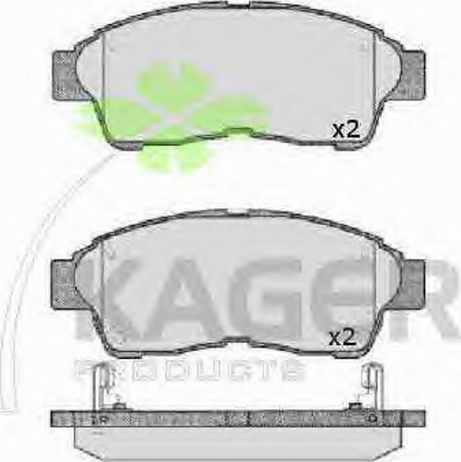 Kager 35-0095 - Kit pastiglie freno, Freno a disco autozon.pro