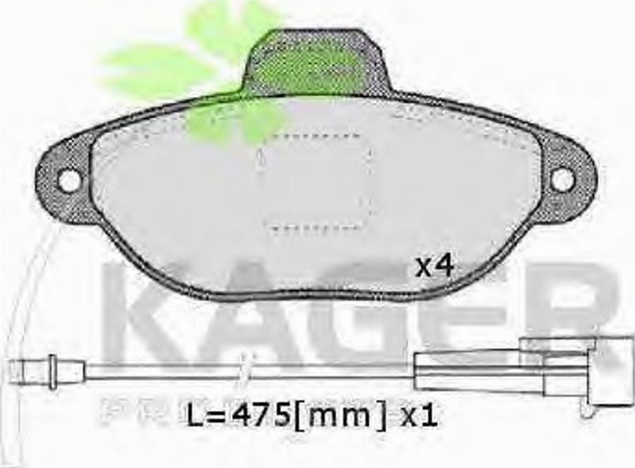 Kager 35-0041 - Kit pastiglie freno, Freno a disco autozon.pro