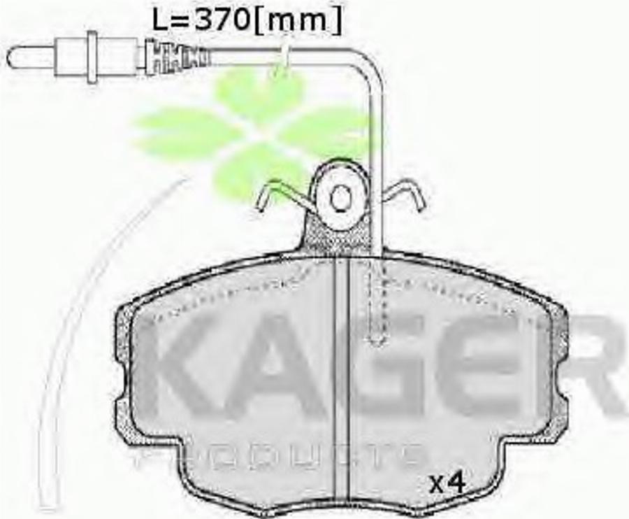 Kager 35-0001 - Kit pastiglie freno, Freno a disco autozon.pro