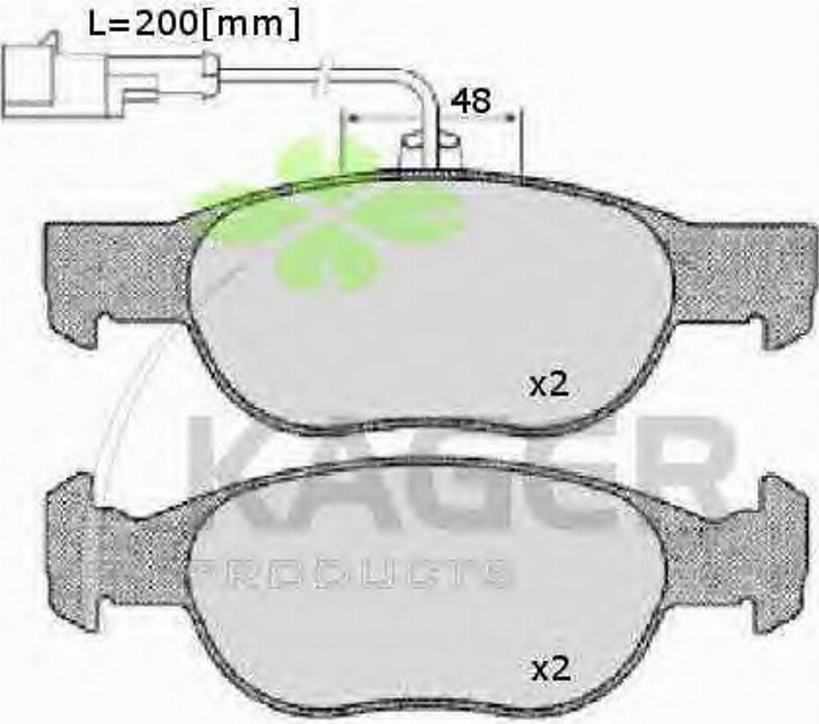 Kager 35-0015 - Kit pastiglie freno, Freno a disco autozon.pro