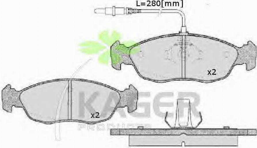 Kager 35-0010 - Kit pastiglie freno, Freno a disco autozon.pro