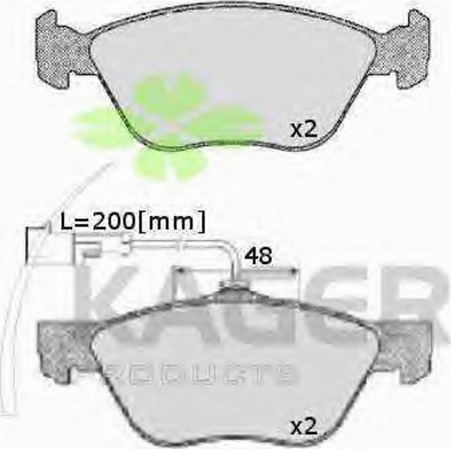 Kager 35-0088 - Kit pastiglie freno, Freno a disco autozon.pro