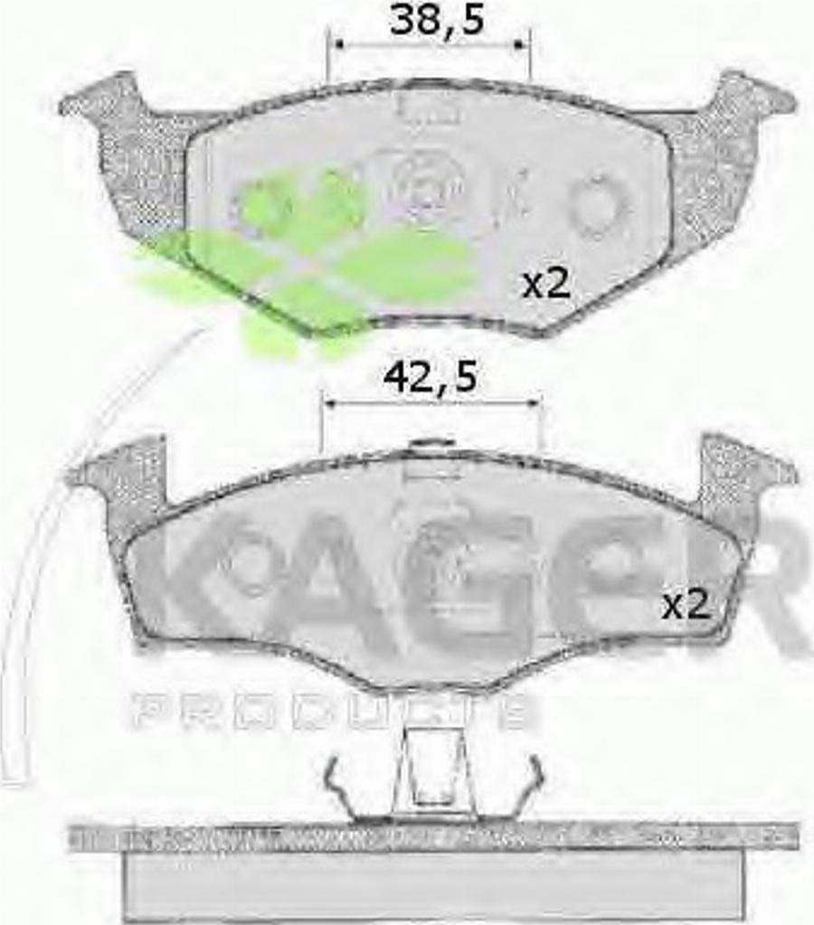 Kager 35-0039 - Kit pastiglie freno, Freno a disco autozon.pro