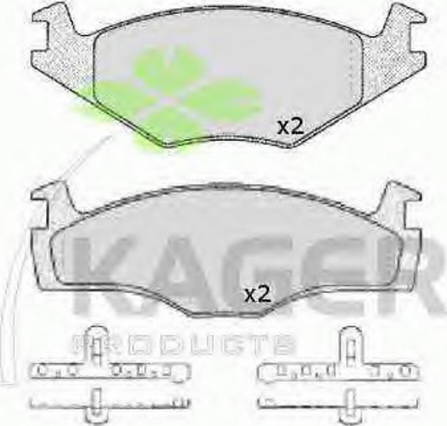 Kager 35-0072 - Kit pastiglie freno, Freno a disco autozon.pro