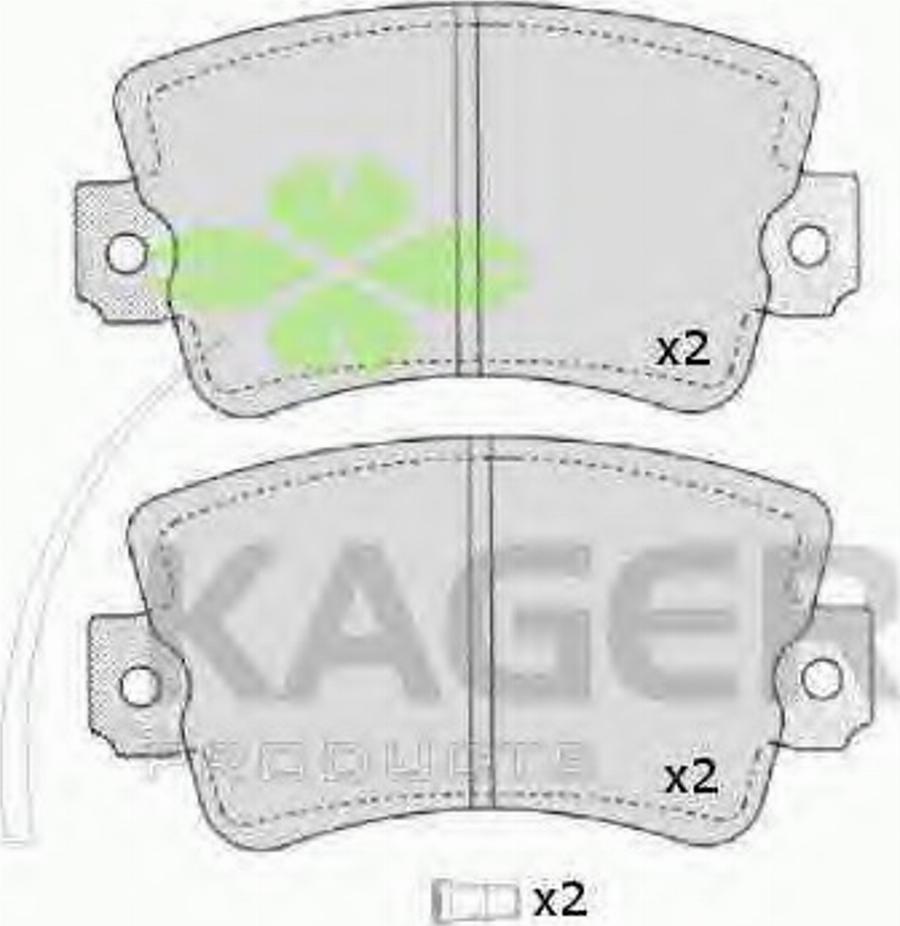 Kager 35-0148 - Kit pastiglie freno, Freno a disco autozon.pro