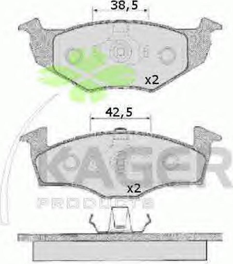 Kager 35-0160 - Kit pastiglie freno, Freno a disco autozon.pro